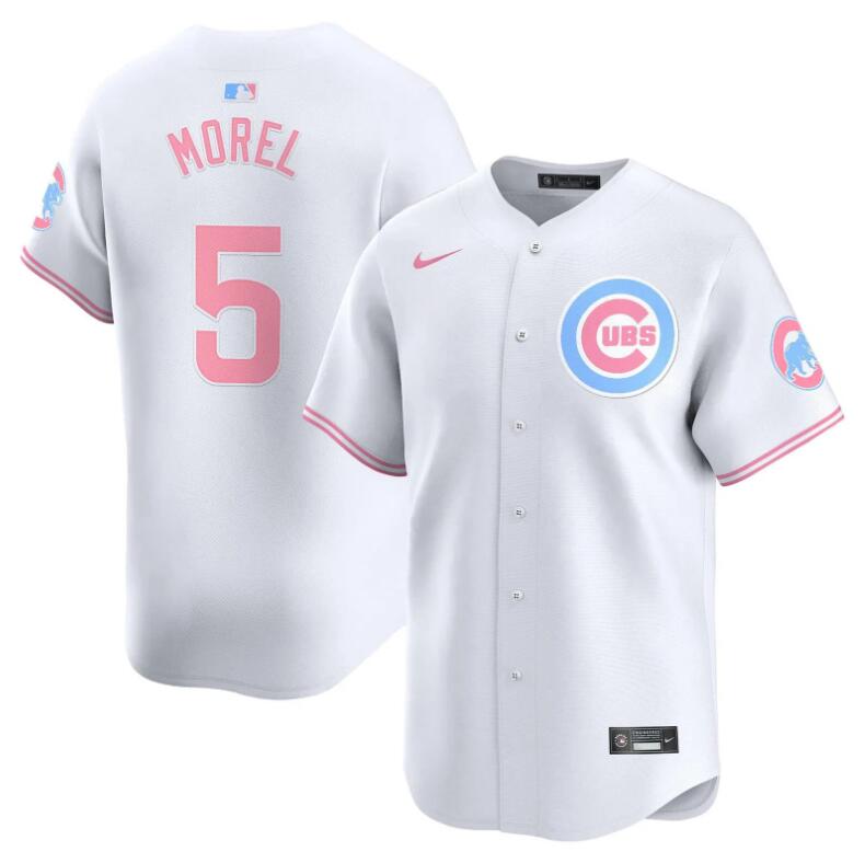 Men Chicago Cubs 5 Morel white 2024 Nike MLB jersey